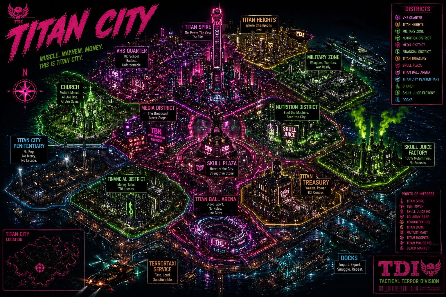 Interactive map of Titan City